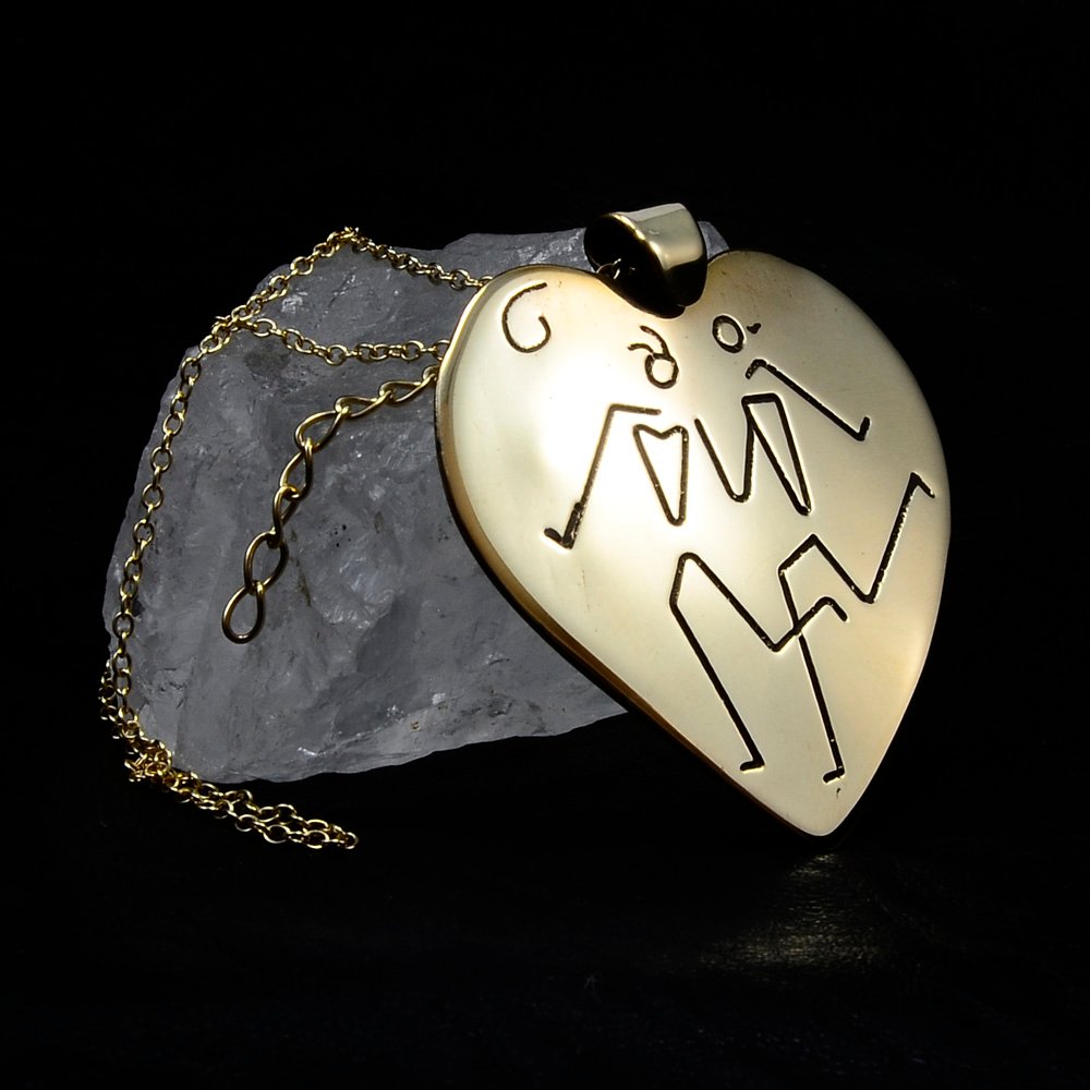 Engraved Brass Necklace