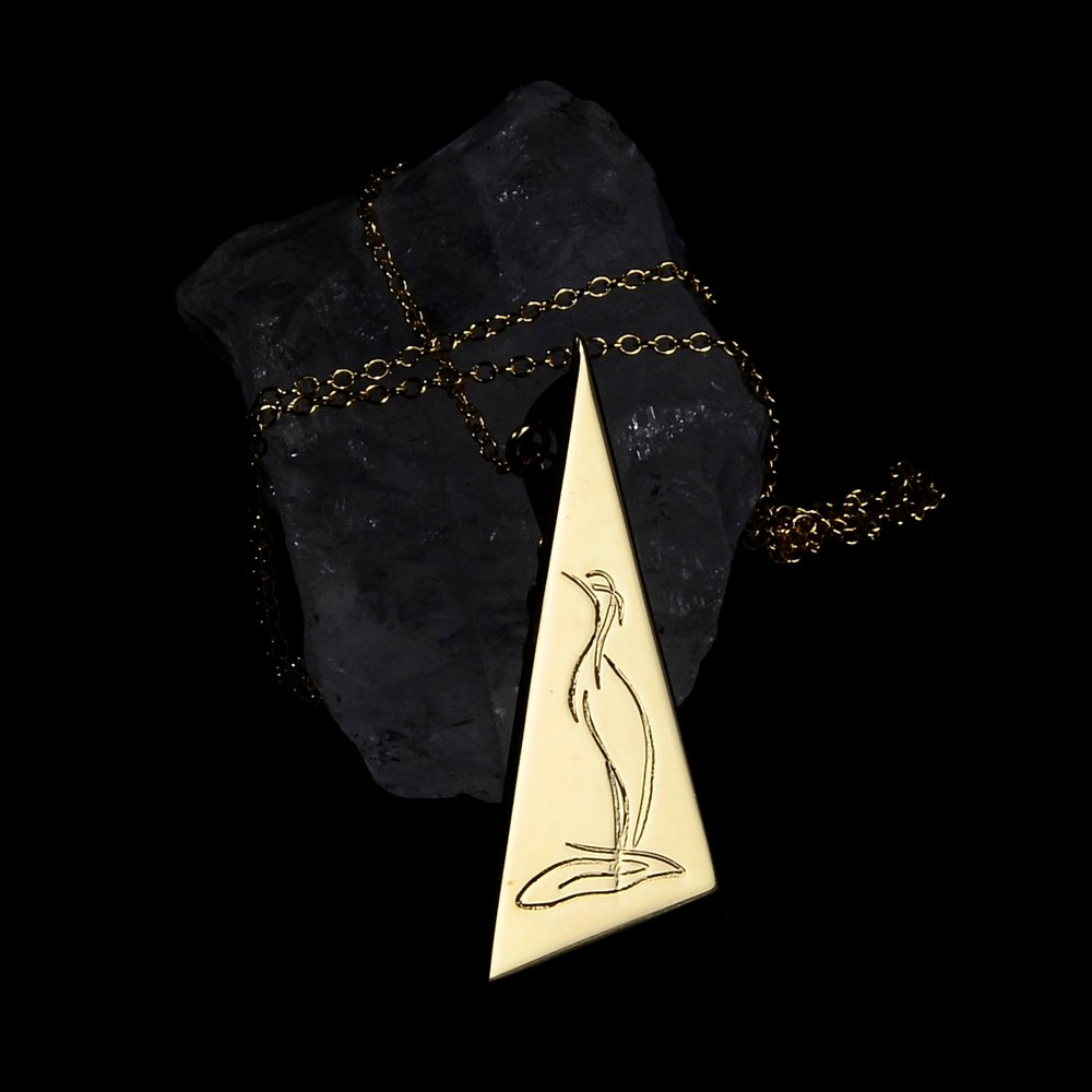 Engraved Brass Necklace