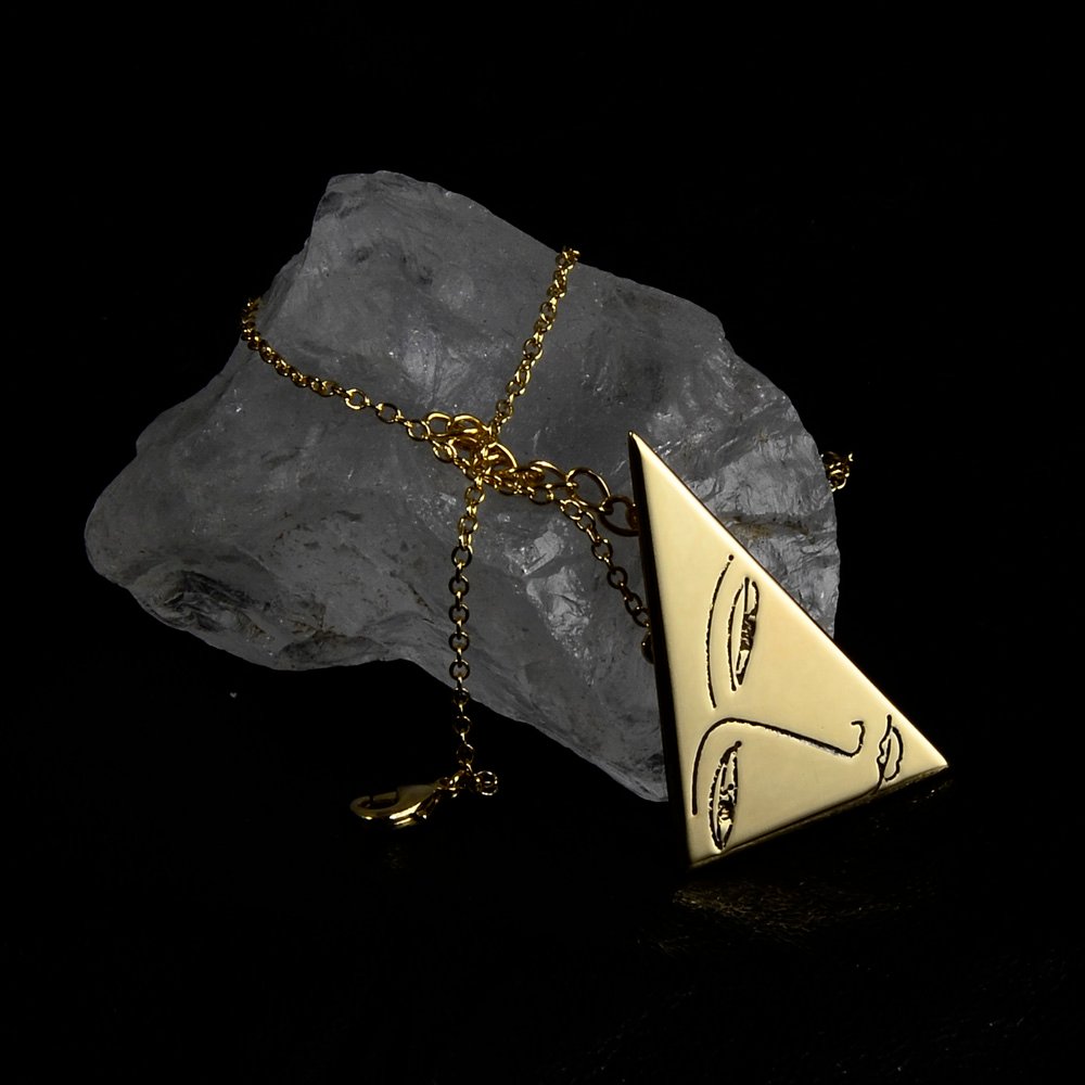Engraved Brass Necklace