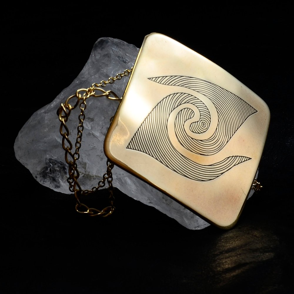 Engraved Brass Necklace