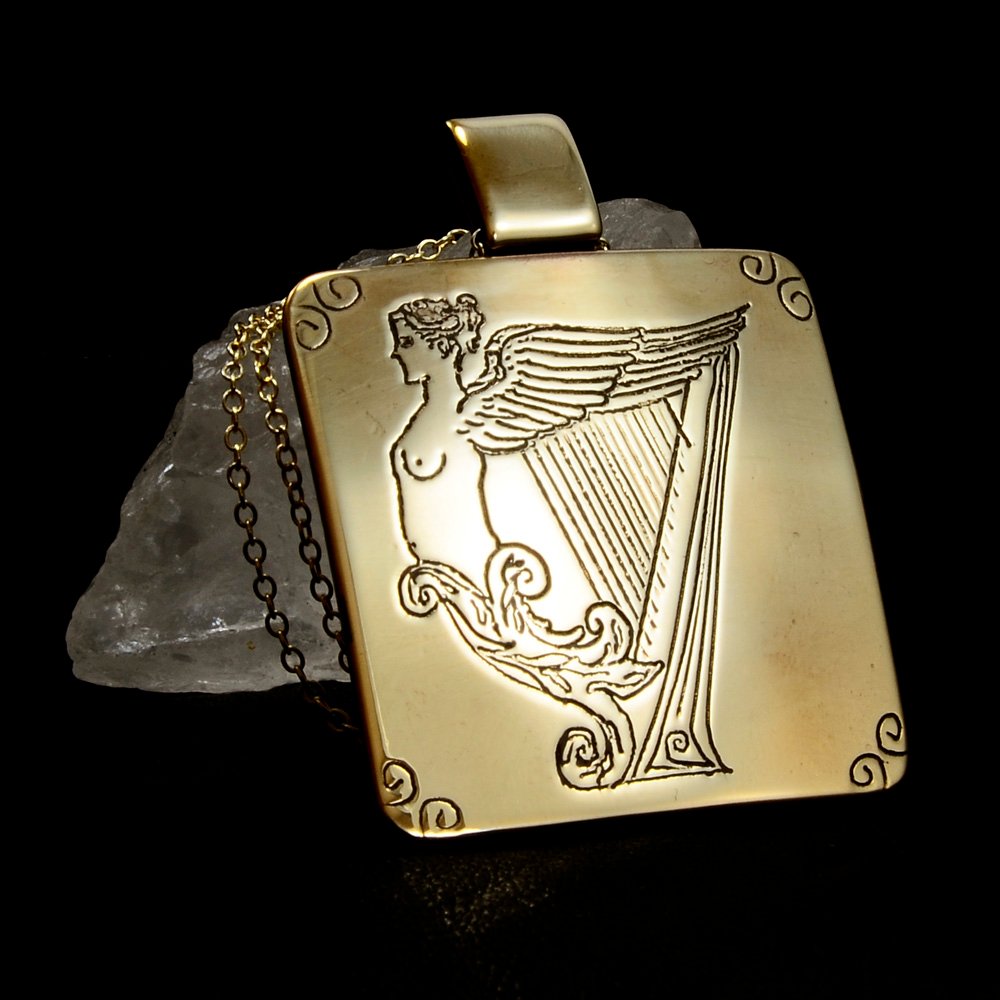 Engraved Brass Necklace